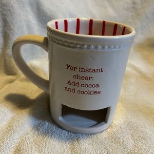 Mud Pie Red & White 'For Instant Cheer’ Coffee Mug Cup w/red Stripes